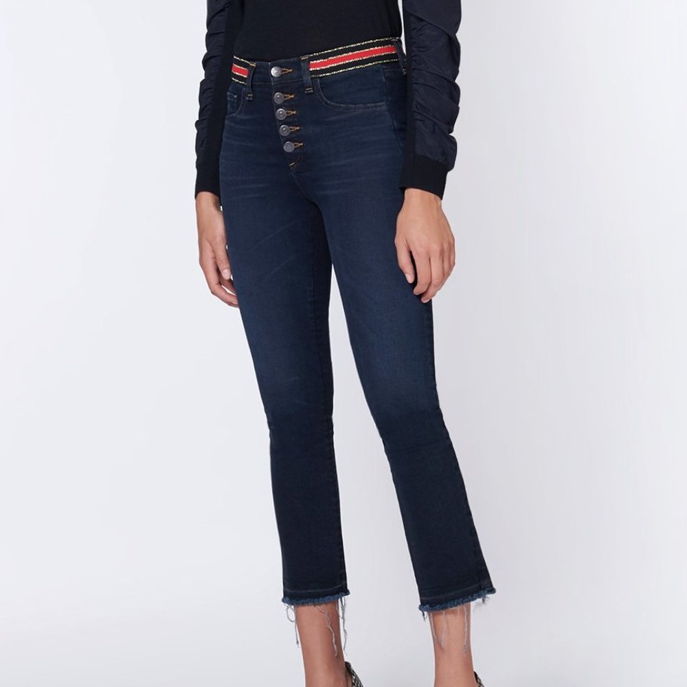 NEW!! Veronica Beard High-Rise Baby-Boot Jean